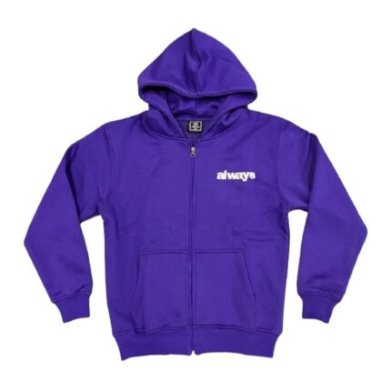 Adwysd Always Up Purple Zip Up Hoodie front