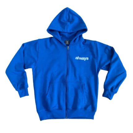 Adwysd Always Up Royal Blue Zip Up Hoodie front