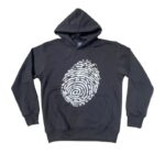 Adwysd Black Fingerprint Hoodie front