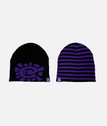 Adwysd Reversible Cuff Beanie black purple