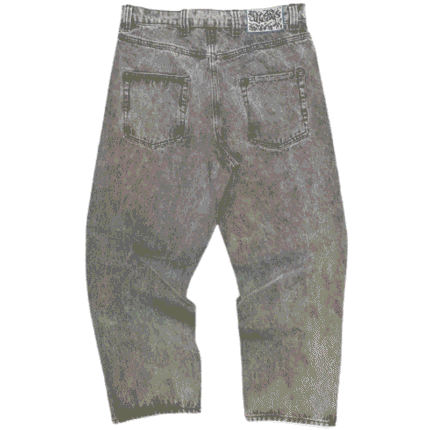grey stonewash unisex denim back